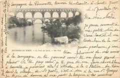 CPA Environs de Nimes Le Pont du Gard (carte 1900)