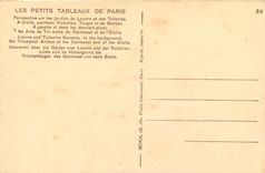 CPA Les petits tableaux de Paris perspective sur les Jardins du louvre et des Tuileries a droite pav