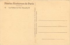 CPA Feeries Nocturnes de Paris Les pylones du Pont Alexandre III 