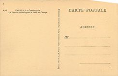 CPA Paris la Conciergerie la tour de l'horloge et le pont au Change 