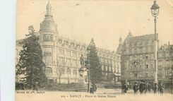 CPA Nancy Place et Statue Thiers 