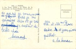 CPA Paris La Tour Eiffel Place de la Concorde Notre Dame Le Sacre Coeur