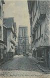CPA Morlaix la Rue Basse et l'eglise Saint Matheu 