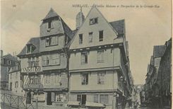 CPA Morlaix Vieilles Maisons et perspective de la Grande Rue 