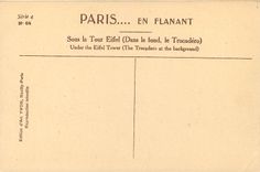 CPA Paris en flanant Sous la Tour Eiffel dans le fond le Trocadero 