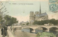 CPA Paris Le pont de l'Archeveche 