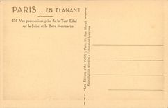CPA Paris en Flanant vue panoramique prise de la Tour Eiffel sur la Seine et la Butte Montmartre 