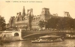 CPA Paris l'hotel de ville et le pont d'Arcole 