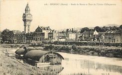 CPA Epernay Marne Bords de Marne et Tour de l'Union Champenoise 