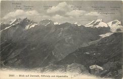 CPA Blick auf Zermatt Riffelalp und Alpenkette 
