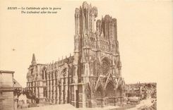 CPA Reims la Cathedrale apres la Guerre 
