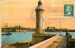CPA Marseille Le Phare Sainte Marie et un coin de la Jetee 