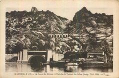 CPA Marseille Le canal du Rhone L'Entree du Tunnel du Rove 