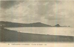 CPA Tregastel le Diben Coucher de Soleil 