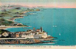 CPA La Cote d'Azur a Vol d'Oiseau d'Antibes en Italie 