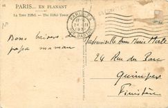 CPA Paris en flanant La tour Eiffel 