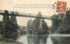 CPA Paris Buttes Chaumont Pont suspendu 
