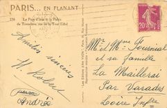 CPA Paris en flanant Le Pont d'Iena et le Palais du Trocadero vus de la Tour Eiffel