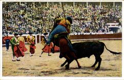 CPA Bullfight of Toros Una para (bull bullfight)