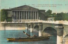 CPA Paris la Chambre des Deputes et le Pont de la Concorde Bateau