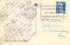 CPA Paris la Tour Eiffel vue des Jardins du Palais de Chaillot