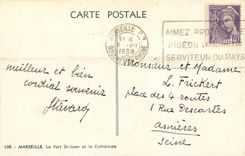 CPA Marseille Le Fort Jean et la Cathedrale 