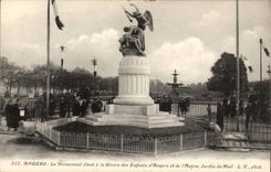 Angers CPA the garden of the Mall the monument raised with the glory of the children of Angers and Anjou Garden of the Mall