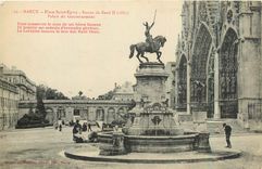 CPA Nancy Place Saint Epvre Statue de Rene II Palais de Goubernement 