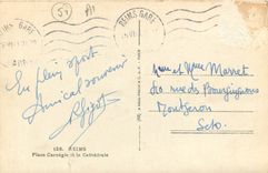 CPA Reims Place Carnegie et la cathedrale 