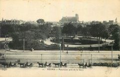CPA Reims Panorama pris de la Gare 