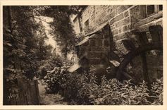 Brittany CPA Bridge Swallow-hole Old Mill with the length of a flowered path