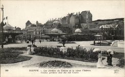 Dieppe CPA gardens of the casino and the viexu castle