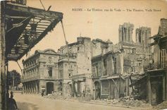 CPA Reims Le Theatre rue de Vesle 