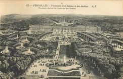 CPA Versailles Panorama du Chateau et des Jardins 