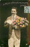 CPA Homme Fleurs