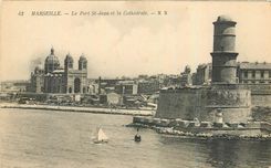 CPA Marseille Le Fort St Jean et la Cathedrale 