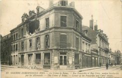 CPA Guerre europeenne 1914 Le Crime de Reims Rue ponsardin et Rue Ceres Militaria