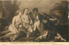 CPA Lagrenne Louis Jean Francois dit l'Aine l'Amour enchaine par les Graces Musee de Marseille 