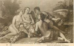 CPA Lagrenee Louis Jean Francois dit l'Aine l'Amour enchaine par les Graces Musee de Longchamp Marse