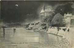 CPA Pornic au clair de lune 