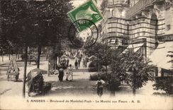 Angers CPA Boulevard of the Foch Marshal Market to the flowers