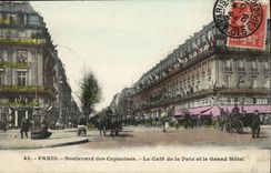 Paris CPA Boulevard of the Nasturtiums coffee of Paxi and the Large Hotel
