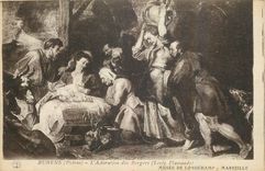 CPA Rubens Petrus l'Adoration des bergers Ecole Flamande Musee de Longchamp Marseille 