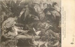 CPA Marseille Musee de Longchamp Rubens Petrus Pautus Chasse au sanglier 
