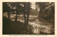 CPA Langogne Lozere Paysage sur le Longouyrou au Jardin public 