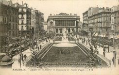 CPA Marseille Square de la Bourse et monument de Pierre Puget 