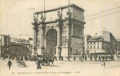 CPA Marseille Place d'Aix et l'Arc de Triomphe 