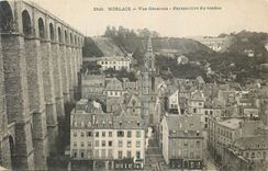 CPA Morlaix Vue generale Perspective du viaduc 