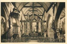 CPA Bretagne Lampaul Finistere Interieur de l'Eglise 