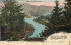 CPA Entre des Bassins du Dous Vue prise de la Route des Brenets et le Saut du Doubs 